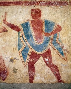 En danser (Detalj av en fresco, 500-tallet f.Kr.) av Etruscan