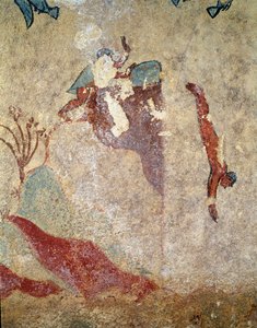 En dykker. (Detalj av freskomaleri, 520-510 f.Kr.) av Etruscan