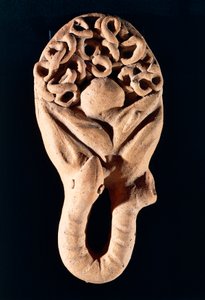 Etruskisk sivilisasjon, Terracotta-votiv-tilbud som viser en tarm, Fra Tessennano, Lazio-regionen, Italia av Etruscan