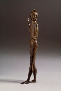 Etruskisk sivilisasjon: statuett av kriger i bronse av Etruscan