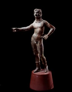 Etruskisk sivilisasjon: "" guddommen til Culsans design"" Bronseskulptur, 3. århundre f.Kr. fra Cortona, Italia Dim 30 cm av Etruscan