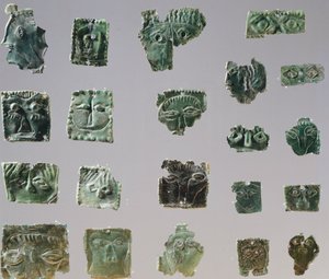 Ex-voto i bronseplate som viser øyne. Gjenstander fra gjenstandene til helligdommen Reithia Este (Venetia). Etruskisk sivilisasjon, 5.-4. århundre f.Kr. av Etruscan