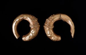 Gylne øredobber, 450-400 f.Kr av Etruscan