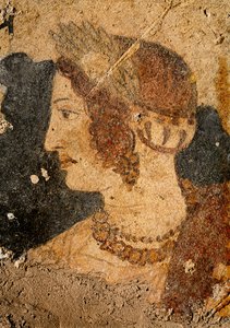 Hodet til en ung kvinne, Velia, fra graven til Orcus (veggmaleri)