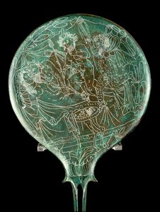 Speil som viser en mytologisk scene, fra Palestrina (Praeneste) (bronse)