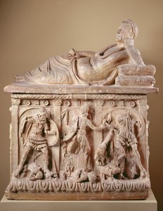 Cinerary Urne, 2. århundre f.Kr. (terrakotta med polykrom)