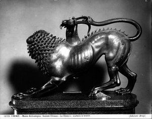 The Wounded Chimera of Bellerophon (bronse) (for detaljer se 104199) av Etruscan Etruscan