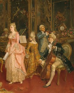 Konsert på Mozarts tid, 1853 (detaljer) av Ettore Simonetti