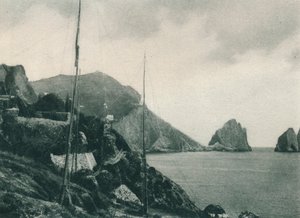 Marina Piccola med fuglegarn, Capri, Italia, 1927 av Eugen Poppel