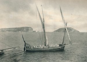 Seilbåt i havnen i Napoli, Italia, 1927 av Eugen Poppel