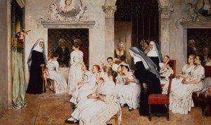 Klosterscene i Venezia (olje på lerret) av Eugen von Blaas