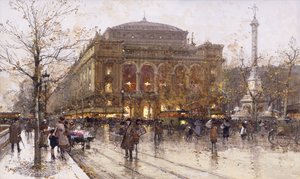 Place du Chatelet av Eugene Galien Laloue