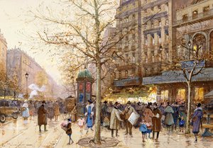 En Paris Street Scene av Eugene Galien Laloue