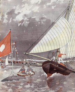 Regates på Le Havre i 1892, basert på Mr. Courbons akvarell. av Eugene (after) Courboin