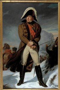Portrait en pied av Michel Ney (1769-1815), hertug av Elchingen, prins av Moscova (Moscowa), Marechal of France Maleri av Eugene Battaille (1817-1875). 1800-tallet. Dim. 2,15 x 1,4 m. - Portrett i full lengde av Michel Ney (1769-1815), hertugen av Elchinge av Eugene Battaille