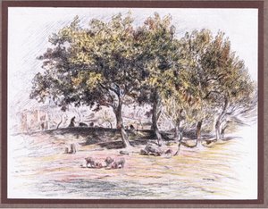 Juniper kutter foten av en gris for å gi den til en syk mann, 1919 av Eugene Burnand