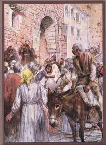 St Francis forkynner i Bologna, 1919 av Eugene Burnand