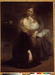 Intimitet eller storesøsteren Maleri av Eugene Carriere (1849-1906) 1800-tallets søn. 1,3x0,99 m Paris, musee d