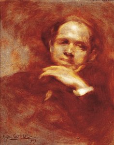 Portrett av Pau Casals, cellist, dirigent og spansk komponist (1876-1973) 1903 (olje på lerret) av Eugène Carrière