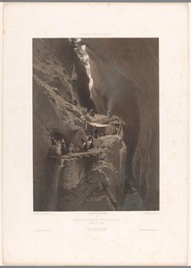 Besøkende til de medisinske badene i Pfäfers i middelalderen Bains de Pfäfers au XIVth Siècle (tittel på objekt) Ansikter i Sveits, Savoy og Tyrol (serietittel) La Suisse, la Savoie et le Tyrol (serietittel på objekt) av Eugene Ciceri