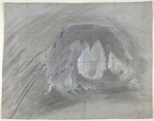 Design for et scenesett på Opéra, Paris, 1828-90.