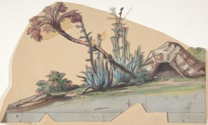Design for et scenesett på Opéra, Paris, 1830-90. av Eugene Ciceri