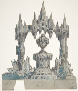 Design for et scenesett på Opéra, Paris, 1830-90. av Eugene Ciceri