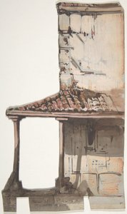 Design for et scenesett på Opéra, Paris, 1830-90. av Eugene Ciceri