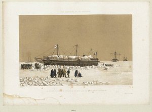 Det flytende batteriet Tonnante in the Ice nær Kinburn, 1856 av Eugene Ciceri