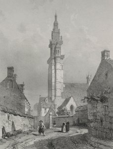 Pittoreske og romantiske reiser i det gamle Frankrike. Bretagne: Roscoff-kirken.