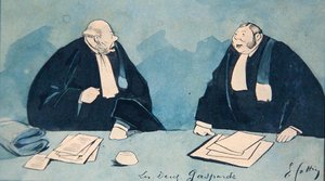 To advokater, ca. 1900 (farge litho) av Eugene Cottin