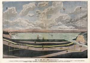 Channel Tunnel Project mellom Dover og Sangatte av Eugene Damblans