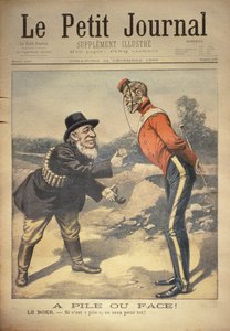 Krone eller mynt! The Boer:- If its tails its for you!, forside av Le Petit Journal, 24. desember 1899 av Eugene Damblans