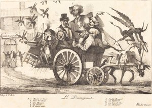 Fjerning av sensur, ca. 1821. Skapere: Eugene Delacroix, Charles Etienne Pierre Motte. av Eugene Delacroix, Charles Etienne Pierre Motte