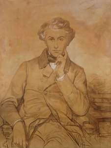 Portrett av Henri Reber (1807-80) (blyant og hvitt kritt på papir)