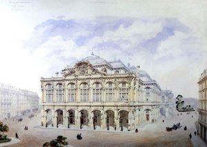 Opera Garnier i Paris i 1850 av Eugene Viollet-le-Duc (Viollet le Duc) (1814-1879)