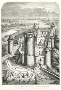 Chateau de Coucy, Picardie, Frankrike, etter restaureringen på 1800-tallet av Eugene Viollet-le-Duc