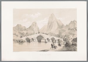 Broen Pol-e Dokhtar Pont du Kizil-Hauzen (tittel på objekt) Persiske landskap (serietittel) Perse modern (serietittel) av Eugene Flandin