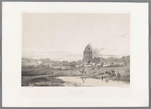 Utsikt over landsbyen Soltaniyeh Village de Sultanieh (tittel på objekt) Persiske landskap (serietittel) Perse modern (serietittel) av Eugene Flandin