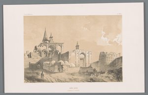 Imamzadeh-graven i Kashan Imâm zadeh (tombeau a Kachân) (tittel på objekt) Persiske landskap (serietittel) Perse modern (serietittel) av Eugene Flandin
