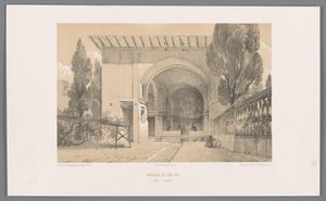 Kiosk van Fin Garden i Kashan Kiosk av Fin-Fin nær Kachan (tittel på objekt) av Eugene Flandin