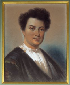 Portrett av Alexandre Dumas Pere (1802-1870) Pastellmaleri av Eugene Giraud (1806-1881) 1830. Villers Cotterets, Musee Alexandre Dumas
