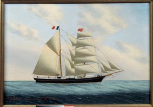 Briggen Violet. Maleri av Eugene Margueritte-Grandin dit Eugene Grandin (1833-1916)