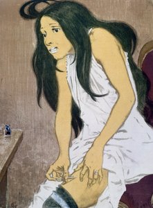 En narkoman som injiserer seg selv, tidlig på 1900-tallet av Eugene Grasset