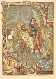 En konge på tronen, i retten. av Eugene Grasset