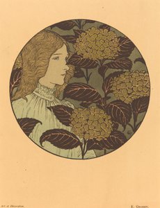 Roundel-portrett av en jente av Eugene Grasset