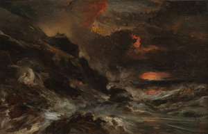 En storm utenfor Normandiekysten, sannsynligvis 1850-tallet. av Eugene Isabey