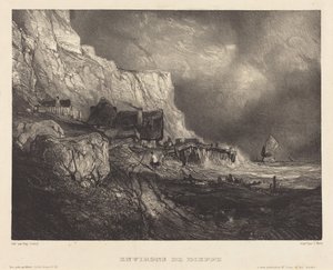Omgivelsene rundt Dieppe av Eugene Isabey