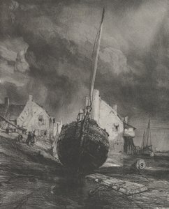 Minne om Saint-Valéry-sur-Somme, 1833. av Eugene Isabey