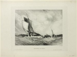 Gå tilbake til havn, tallerken to fra Six Marines av Eugene Isabey